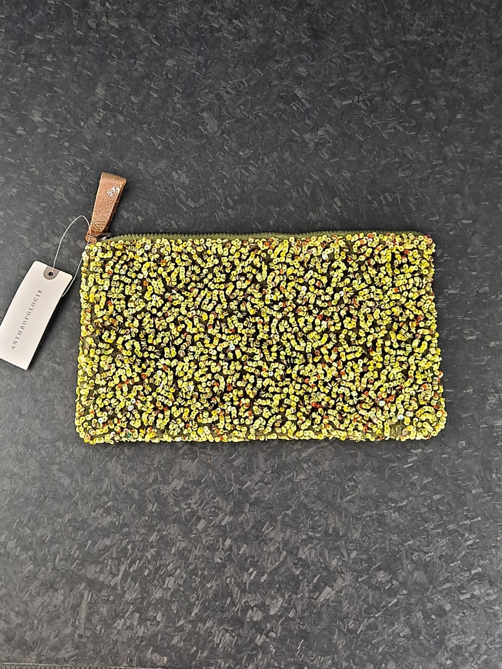 Anthropologie Neon Sequin Clutch (NWT)